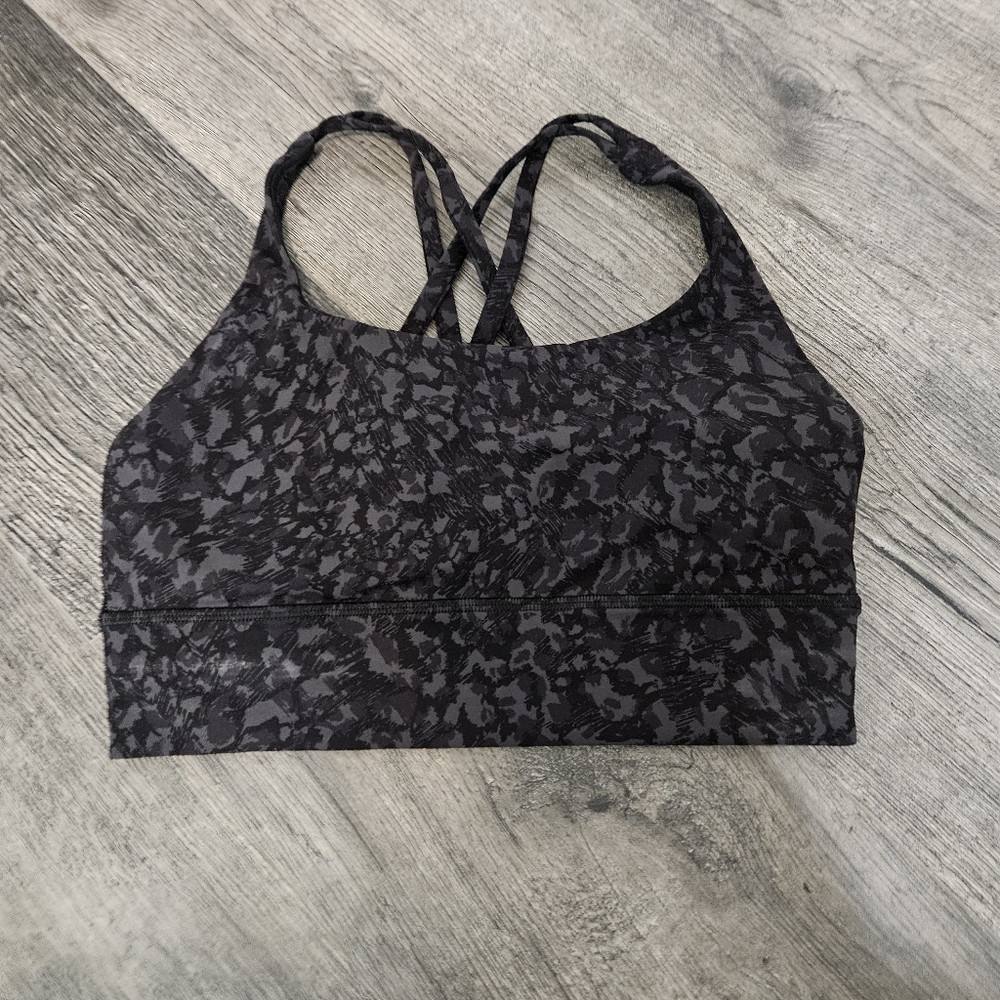 Lululemon  Black Leopard Patterned Sports Bra